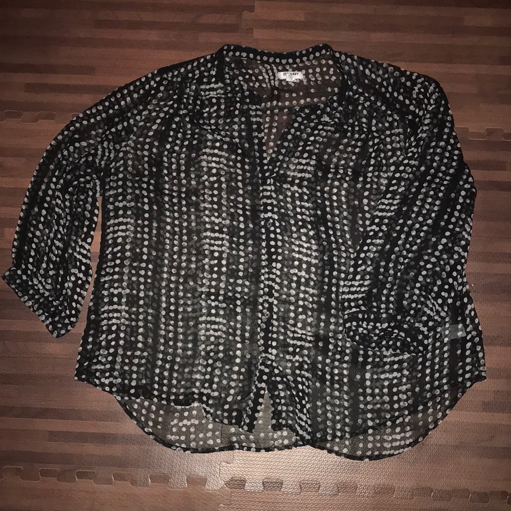 Sheer Black and Tan blouse